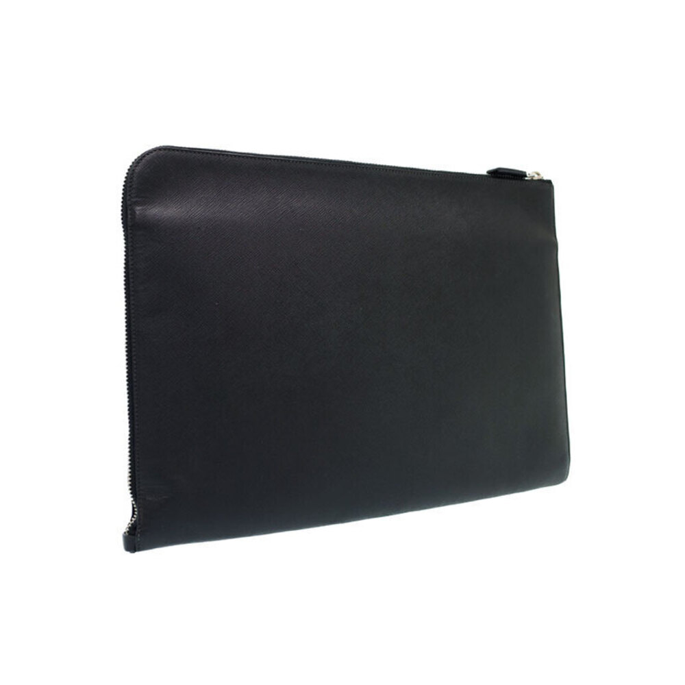 PRADA Saffiano Leather Clutch Bag Black - Picture 2 of 9